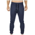 thumbnail image 1 of Inleife Mens Pants Plus Size Men's Fashion Drawstring Elastic Waist Multi-Pocket Casual Length Pants, 1 of 5