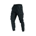 thumbnail image 1 of Inleife Mens Pants Plus Size Clearance Men's Fashion Drawstring Elastic Waist Multi-Pocket Casual Sweat Length Pants Straight Leg, 1 of 6