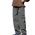 thumbnail image 1 of Inleife Mens Pants Plus Size Clearance Men's Straight Tube Workwear Pants Loose Outdoor Zipper Pocket Retro Casual Pants, 1 of 6