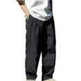 thumbnail image 1 of Inleife Mens Pants Plus Size Men's Straight Tube Workwear Pants Loose Outdoor Zipper Pocket Retro Casual Pants, 1 of 6