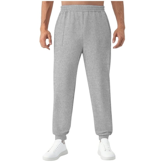 Inleife Mens Pants Sweatpants Stretch Men's Casual Sport Pocket Solid Color Elastic Waist Jogger Pants