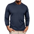 thumbnail image 1 of Inleife Mens Shirts under $10.00 Man Fashion High Elasticity Leisure Time Solid Color Crew Neck Easy Long Sleeved Shirt, 1 of 2