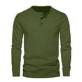 thumbnail image 1 of Inleife Mens Shirts Clearance under $10.00 Men's Solid Color Casual Sports Button Sweater Long Sleeve V-Neck Shirt Blouses, 1 of 2