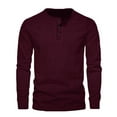 thumbnail image 1 of Inleife Mens Shirts under $10.00 Men's Solid Color Casual Sports Button Sweater Long Sleeve V-Neck Shirt Blouses, 1 of 2