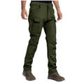 thumbnail image 1 of Inleife Mens Sold-Color Outdoor Cargo Pants Soft Thick Fleece Warm Casual Work Hiking Multi-Pocket Pants, 1 of 6