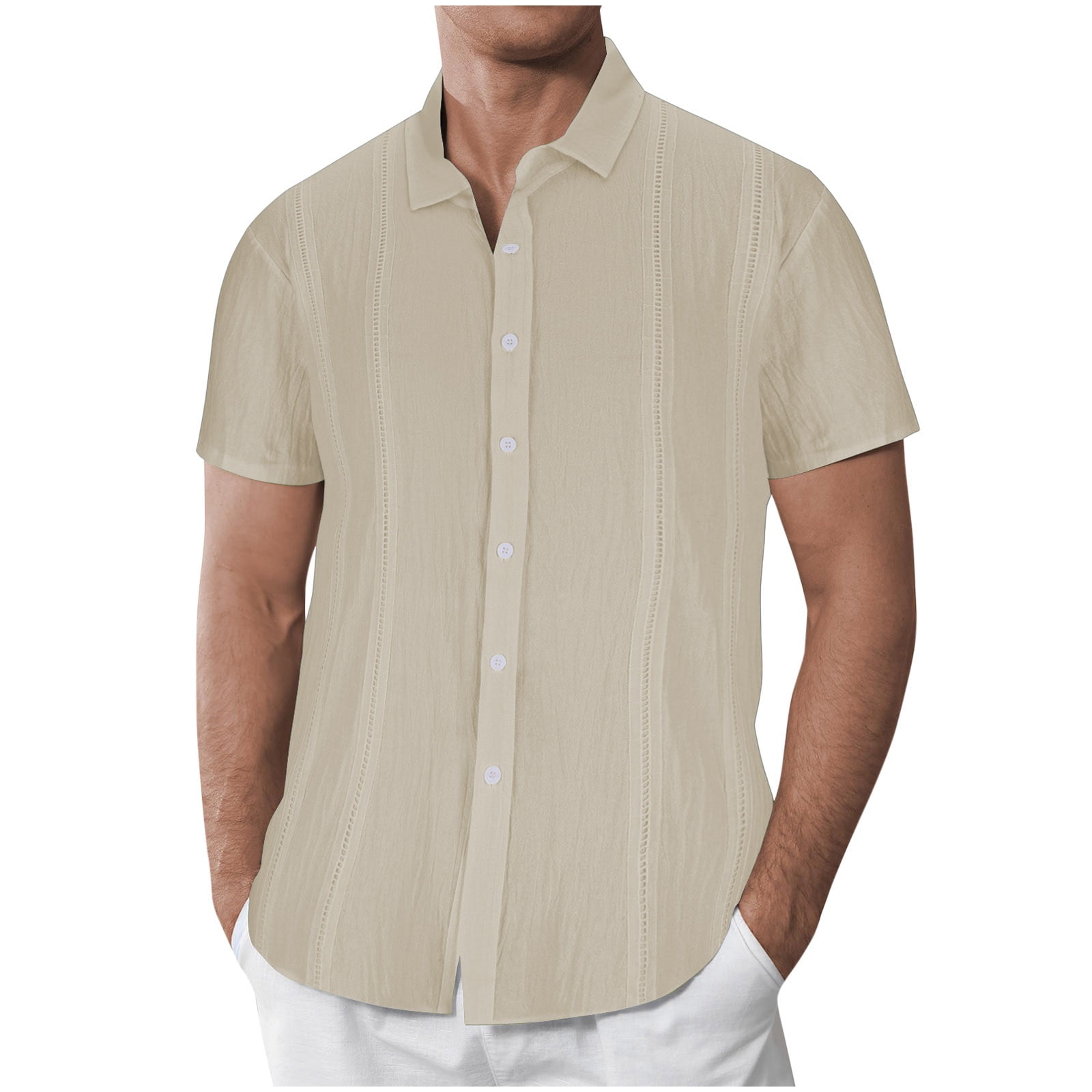 YYDGH Men's Casual Polka Dot Dress Shirts Short Sleeve YYDGH Men's Casual Polka Dot Dress Shirts Short Sleeve