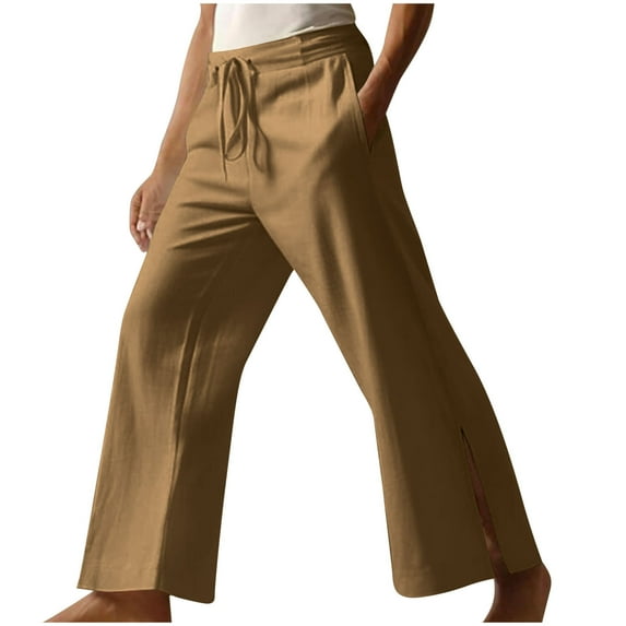 Inleife Mens Straight-Leg Pants Clearance, Men Solid Casual Fashion Pockets Elastic Waist Long Pants Trousers