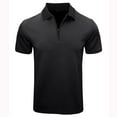 thumbnail image 1 of Inleife Mens T-Shirts Clearance, Men Casual Fashion Solid Color Short Sleeve Turn-down Collar Zipper Shirt Blouse, 1 of 5