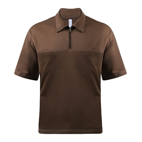 Inleife Mens T-Shirts Men's Wrinkle Loose Button Short Sleeve Lapel T-Shirt Short Sleeve Lapel Top/Shirt