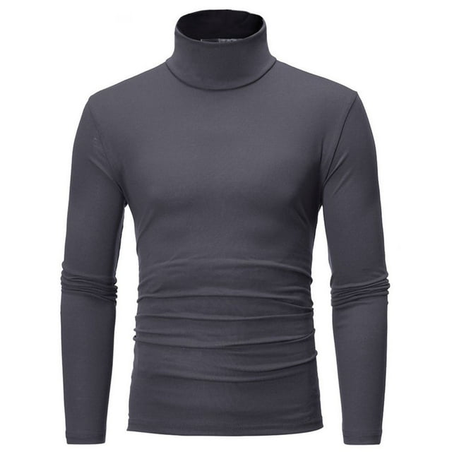 Inleife Mens Turtleneck Shirts Clearance, Men's Solid Casual Slim Fit ...