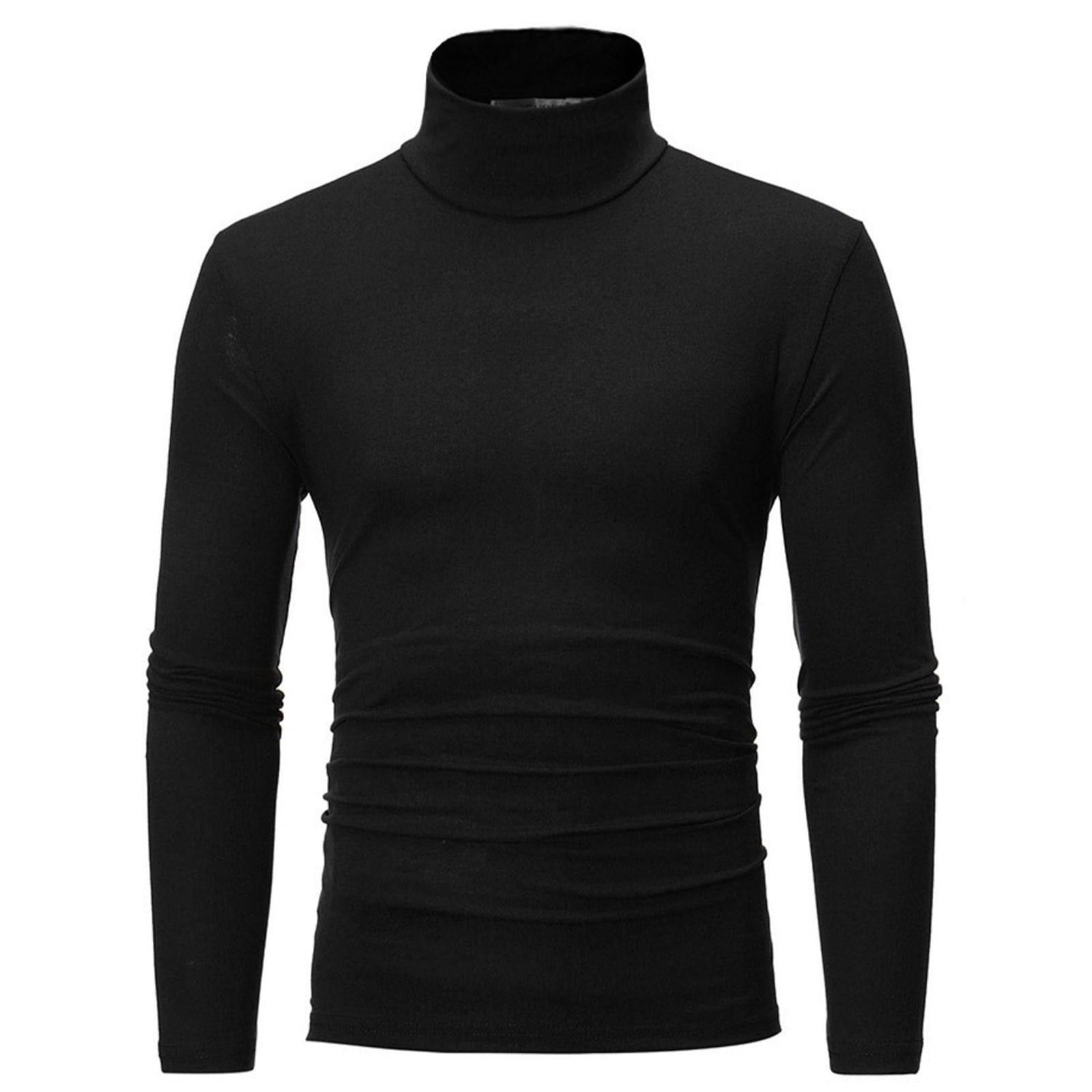 Inleife Mens Turtleneck Shirts Clearance, Men's Solid Casual Slim Fit