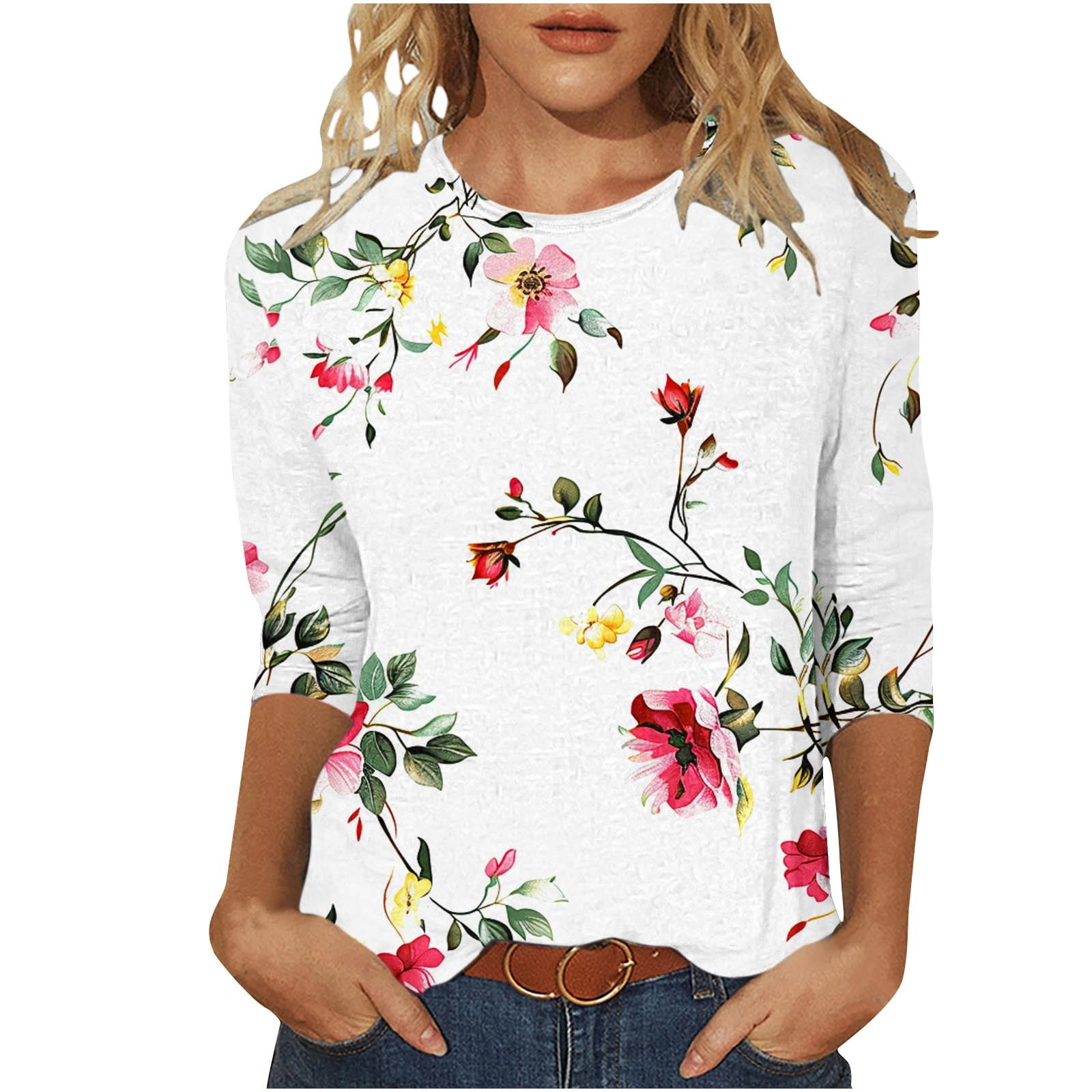 Inleife New Arrivals Women's 2025 Spring/Summer Tops Round Neck Top ...