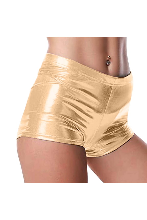Nightclub Performance Shiny Faux Leather Shorts Pole Dance Hot Stamping Shorts Lingerie Shorts