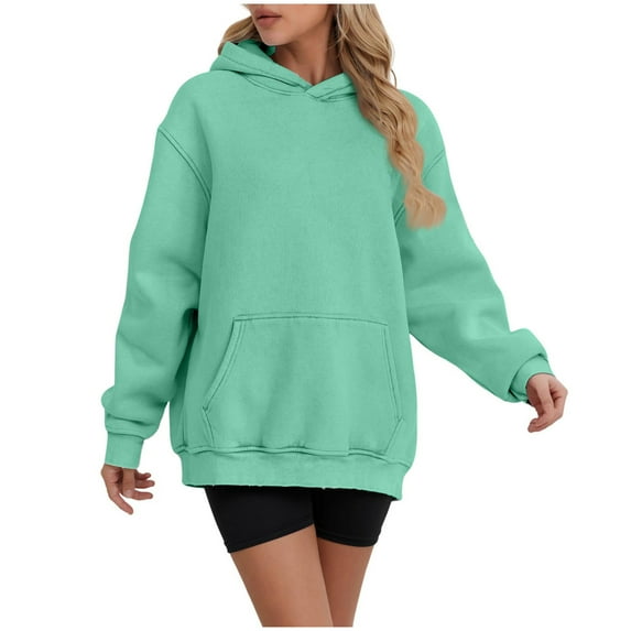 Inleife Oversized Hoodies for Women Fashion Loose Long Sleeve Pullover Hooded Sweatshirt Women's Fleece Warm Pocket Tops