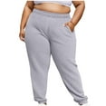 thumbnail image 1 of Inleife Oversized Sweatpants Women Solid Color Elastic Waist Casual Sweat Pants With Side Pockets Plus Size Sweatpants, 1 of 6
