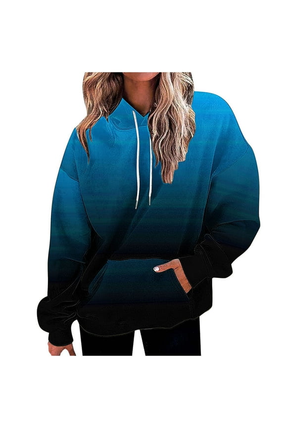 Plus Size Hoodies for Women Women's Loose Fitting Long Sleeved Hoodie Sports Top