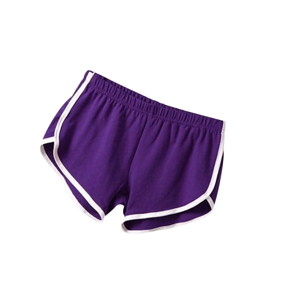 Inleife Color Bloacking Womens Shorts Women's Solid Color Elastic Waistband Pocket Sports Shorts Workout Yoga Shorts