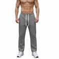 thumbnail image 1 of Inleife Stretch Pants for Men Solid Color Relaxed Fit Fashion Casual Sports Pants, 1 of 6