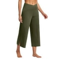 thumbnail image 1 of Inleife Stretchy Capri Pants Women Oversized Drying Tight Elastic Comfortable Fitness Pocket Side Slits Pants Yoga Pants, 1 of 6
