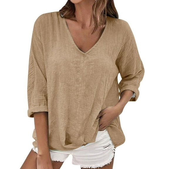 Inleife Summer Tops for Women Women's Casual Short Sleeve Round Neck Summer Loose Tee Shirts Blouse