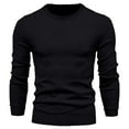 thumbnail image 1 of Inleife Sweaters for Men Men's Solid Color Crew Neck Pullover Long Sleeved Loose Base Shirt Top Sweater, 1 of 4