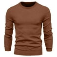 thumbnail image 1 of Inleife Sweaters for Men Men's Solid Color Crew Neck Pullover Long Sleeved Loose Base Shirt Top Sweater, 1 of 4