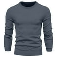 thumbnail image 1 of Inleife Sweaters for Men Men's Solid Color Crew Neck Pullover Long Sleeved Loose Base Shirt Top Sweater, 1 of 4