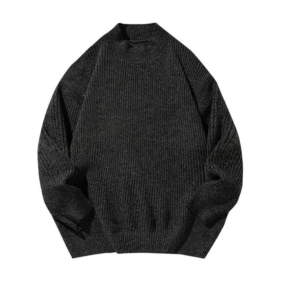 Inleife Sweaters for Men Warm Loose Men's Winter Thick Casual Fashion Solid Color Long Sleeved Round Neck Sweater