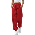 thumbnail image 1 of Inleife Sweatpants Pant for Women Comfortable Women's Fashion Casual Solid Elastic Waist Trousers Long Straight Pants, 1 of 5