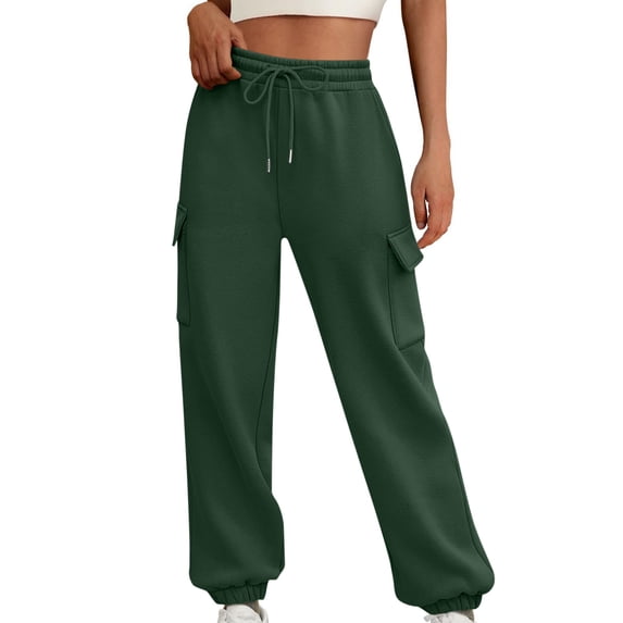 Inleife Sweatpants for Women Drawstring High Waisted Loose Joggers with Pockets Fall Winter Comfy Fleece Workout Gym Running Trousers