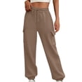 thumbnail image 1 of Inleife Sweatpants for Women Drawstring High Waisted Loose Joggers with Pockets Fall Winter Comfy Fleece Workout Gym Running Trousers, 1 of 6