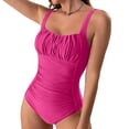 thumbnail image 1 of Inleife Tummy Control One Piece Swimsuits Ruched Swimwear Women Solid Color Jumpsuit Bikini Swimsuit, 1 of 6