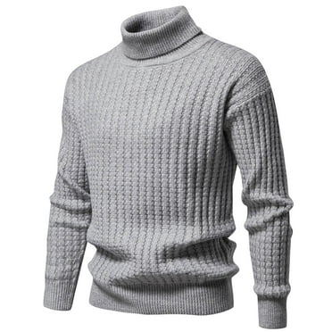 Inleife Turtleneck Sweaters for Men Casual Patchwork Long Sleeve Pullover Mens Striped Round Neck Knit Sweater Tops