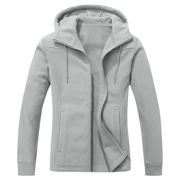 Inleife Winter Coats for Women Fashion Solid Pocket Zipper Jackets Long Sleeve Drawstring Casual Outwear Hooded Blouse