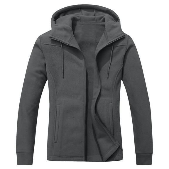 Inleife Winter Coats for Women Fashion Solid Pocket Zipper Jackets Long Sleeve Drawstring Casual Outwear Hooded Blouse