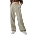 thumbnail image 1 of Inleife Winter Sweatpants Women Solid Color Wide-leg Loose Straight Sweatpants With Pockets, 1 of 5