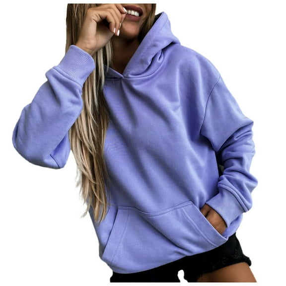 Inleife Women Daily Hooded Sweatshirts Long Sleeve Pocket Pullover Womens Casual Hoodies Blouse