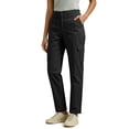 thumbnail image 1 of Inleife Women Solid Straight Leg Cargo Pants Zipper Button Closure Multi Pocket Outdoor Casual Utility Long Trousers, 1 of 6