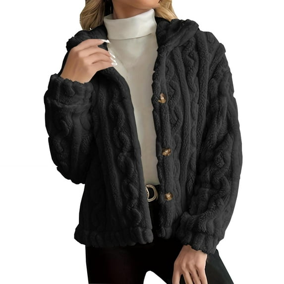 Inleife Women's Button Sweater Coats Pullover Long Sleeve Hoodless Blouse Sweatshirt