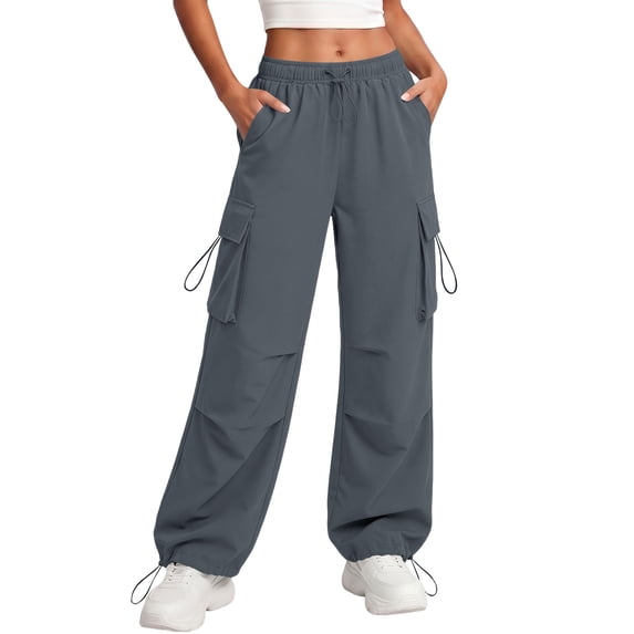 Inleife Women's Cargo Pants Elastic Waistband Drying Hiking Pants with Pockets