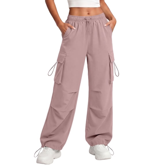Inleife Women's Cargo Pants Elastic Waistband Drying Hiking Pants with Pockets