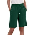 thumbnail image 1 of Inleife Women's Casual Loose Baggy Shorts Cotton And Linen Trousers Overalls Cropped Solid Color Shorts with Pockets Green XXL, 1 of 6