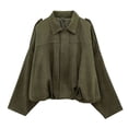 thumbnail image 1 of Inleife Women's Casual Sleeve Zipper Loose Suede Textured Coat Long Sleeve Hoodless Casual Coat/Jacket, 1 of 5