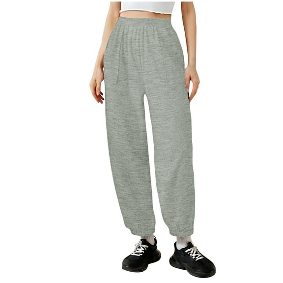 Inleife Women's Casual Trousers Solid Color Wide Leg Pants Waist Long Pants With Pocket Sports Pants