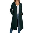 thumbnail image 1 of Inleife Women's Classic Longline Zipper Jackets Hooded Cardigan In Soft Fabric Featuring Side Pockets And An Open Front, 1 of 6