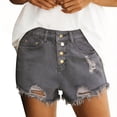 thumbnail image 1 of Inleife Women's Low Rise Denim Shorts Ladies Distressed Ripped Jean Shorts with Button Fly and Frayed Hem for Summer, 1 of 6