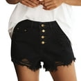 thumbnail image 1 of Inleife Women's Low Rise Denim Shorts Ladies Distressed Ripped Jean Shorts with Button Fly and Frayed Hem for Summer, 1 of 6