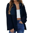 thumbnail image 1 of Inleife Women's New Fashion Coats Long Sleeve Hoodless Pocket Solid Color Casual Coat, 1 of 5
