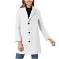 thumbnail image 1 of Inleife Women's New Fashionable Coats Solid Color Lapel Double Buckle With Pockets Woolen Coat Jacket, 1 of 5
