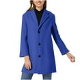 thumbnail image 1 of Inleife Women's New Fashionable Coats Solid Color Lapel Double Buckle With Pockets Woolen Coat Jacket, 1 of 5